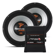 Kit 2 Sub Selenium Tornado 15pol Modulo Stetsom Ex3000 Black