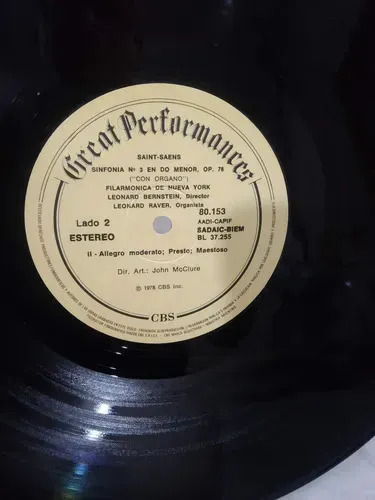 Bernstein - Saint-Saens Sinfonía con Órgano - vinilo 1980