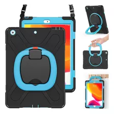 Funda iPad Braecn 10.2 9a/8a/7 Gen Soporte/correa/black+blue