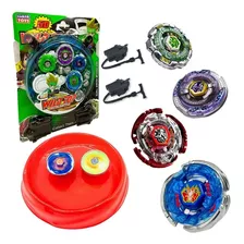 Kit 4 Beyblade Metal Led + Arena + 2 Lançadores - Novidade Cor Roxo