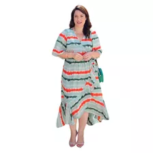 Vestido Midi Crepe Taidai Verde Dona Charme