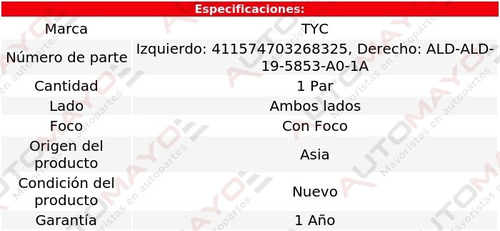 (2) Faros Niebla C/foco Tyc Cx-7 Mazda 07-09 Foto 2