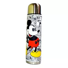 Termo Acero Inoxidable 1/2 Litro Forrado Ecocuero Mickey 