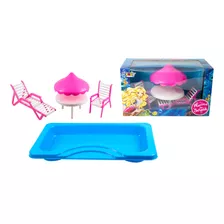 Brinquedo Menina Kit Piscina Para Bonecas Barbie Princesas