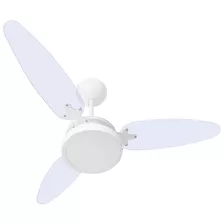 Ventilador De Teto Ponente Wind Light Led Branco Com 3 Pás Cor Transparente, 960 mm De Diâmetro 220 v