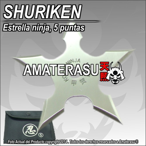 Shuriken 5 Puntas Kunai Cuchillo De Lanzar Estrella Ninja