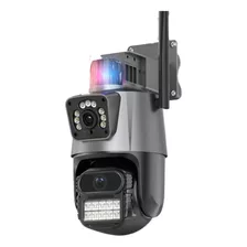 4k 8mp Câmera Wi-fi Tela Dupla Visão Noturna Luz De Polícia