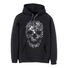 Sudadera Capucha Hombre - Cráneo Flores Calaveras Calaca