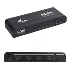 Splitter Hdmi Xtech Xha-410 4 Puertos Hd 1080p 3d Metalico