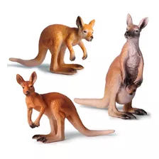 Kit Canguru Animais De Borracha Pvc 13 Cm Animal Australiano