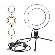 Iluminador De Led Com Tripe Ring Light Usb 16cm 3500k 5500k