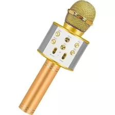 Microfone Sem Fio Youtuber Bluetooth Infantil Reporter Cor Rosa/dourado