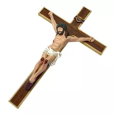 Crucifixo Para Parede Quarto Sala Cruz Madeira 35cm