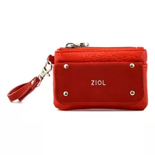 Monedero Sisian Rectangular Pequeña Rojo Ziol