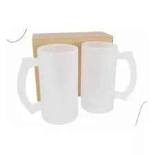 Caneca De Chopp Em Vidro Jateado Para Sublimação