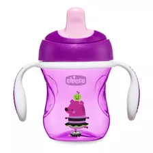 Vaso Para Bebés Con Aza Antiderrame Chicco Training Cup Color Violet De 200ml