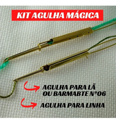 Kit 2 Agulha Magica Nº 6 E 8 Artesanal Bordado Ponto Russo 