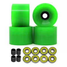 Roda Skate Long Parque Speed 71mm 80a Com Rolamento Verde