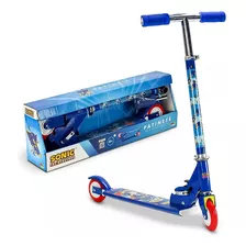 Patinete Infantil Ajustável Sonic 2 Rodas Com Led Bbr Toys Cor Azul