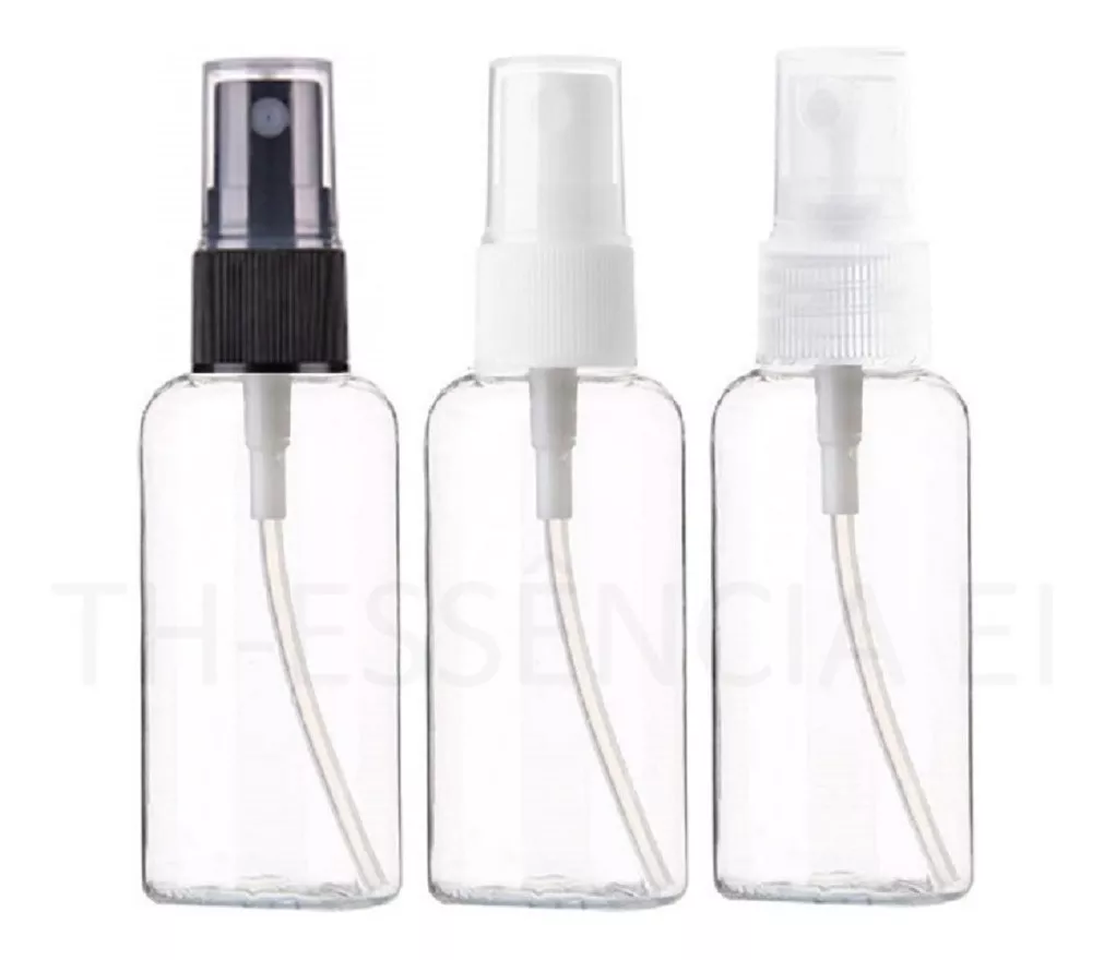 10 Frascos Plástico Pet Oval 60ml Válvula Spray Para Perfume