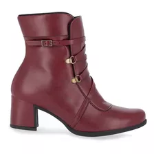 Bota Piccadilly Danubia Cano Curto Salto Médio Ruby 654037