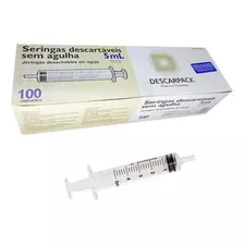 Seringa 5ml Descarpack Caixa C/ 100 Un - **sem Agulha**