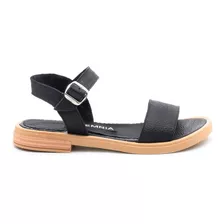 Sandalia De Cuero Base Liviana Taco 2 Cm.- Mujer Verano !