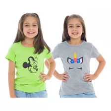 Kit C/2 Camisetas Infantil/juvenil T-shirt Feminina