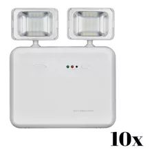 10 Luminárias Farolete Emergência 1200 Lumens Segurimax Avcb Cor Branco 110v/220v