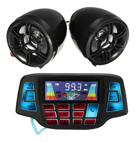 Som C/ Alto Falante De Moto Bluetooth Usb Sd Fm Stereo 12v