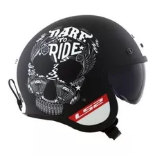 Capacete Ls2 Of599 Inky Preto Fosco Branco