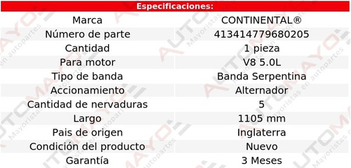 Banda Acc 1105 Mm Alternador C20 V8 5.0l Chevrolet 85-86 Foto 5