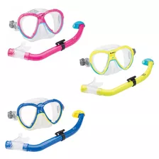 Kit De Mergulho Infantil Máscara Snorkel Bubble Seasub Cores