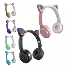 Fone De Ouvido Headset Bluetooth Led Orelha Gato Gatinho Rgb