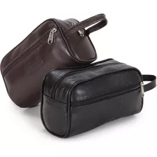  Necessaire Masculina Feminina Pequena De Couro Legítimo