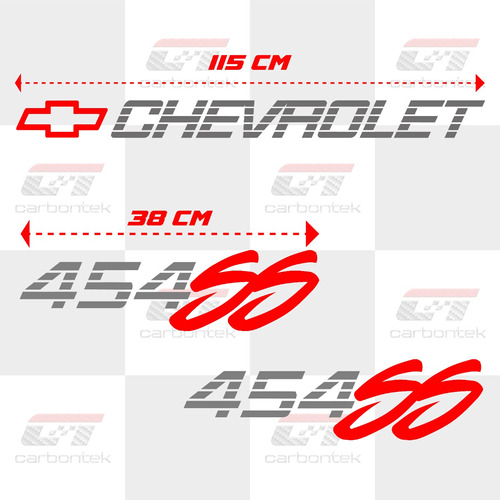 Kit Pack Stickers Calcomanas 454 Ss Chevrolet Sport Pick Up Foto 2