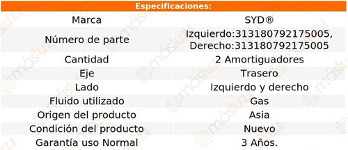 Kit 2 Amortiguadores Tra Gas Grand Cherokee Jeep 99/04 Syd Foto 2