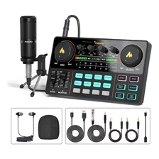 Mixer Interfaz Tarjeta Sonido Con Microfono Maono Am200-s1