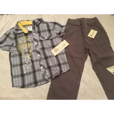 Conjunto Guess Camisa+pantalón Gabard Divinos 24 Meses