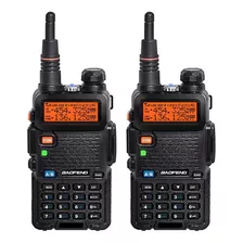 Kit 2 Rádio Ht Dual Band Uhf E Vhf Baofeng Uv5r Rádio