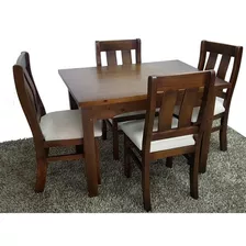 Comedor Juego Con 4 Sillas En Madera Gh