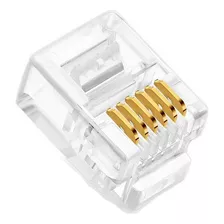 Plug Conector Rj12 6x6 Macho 10 Unidades P/ Crimpagem