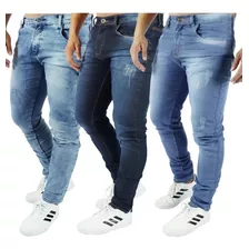 Kit 3 Calças Jeans Masculina Skiny Lycra Frete Grátis Nf-e