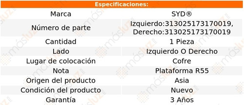 (1) Amortiguador Cofre Izq O Der Mini Cooper 07/14 Syd Foto 2