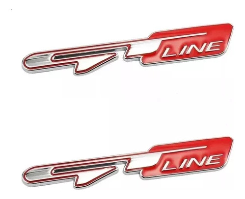 Emblema Gt Line Rojo En Metal Auto Lujo Compatible Con Kia Foto 6