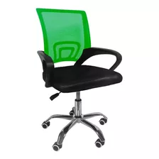 Silla De Escritorio Rack & Pack Mkz-sillaofiajus Ergonómica Negra Y Verde Con Tapizado De Tela