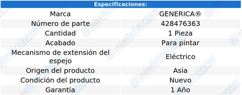 Espejo Der Honda Crv 2017-2018-2019-2020 Elect P/pintar Pw Foto 2