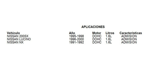 Arbol Levas Nissan Nx1600 1993 Dohc 1.6l Admision Foto 5