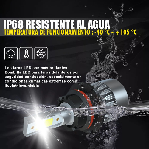 Para 2003-05 Dodge Ram 1500 2500 3500 9007 Hb4 Bombillas Led Foto 7