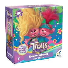 Juego De Mesa Puzzle Infantil Con Cabello De Trolls 46piezas